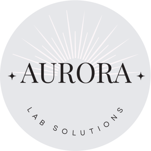 Logotipo de Aurora Lab Solutions en color gris.